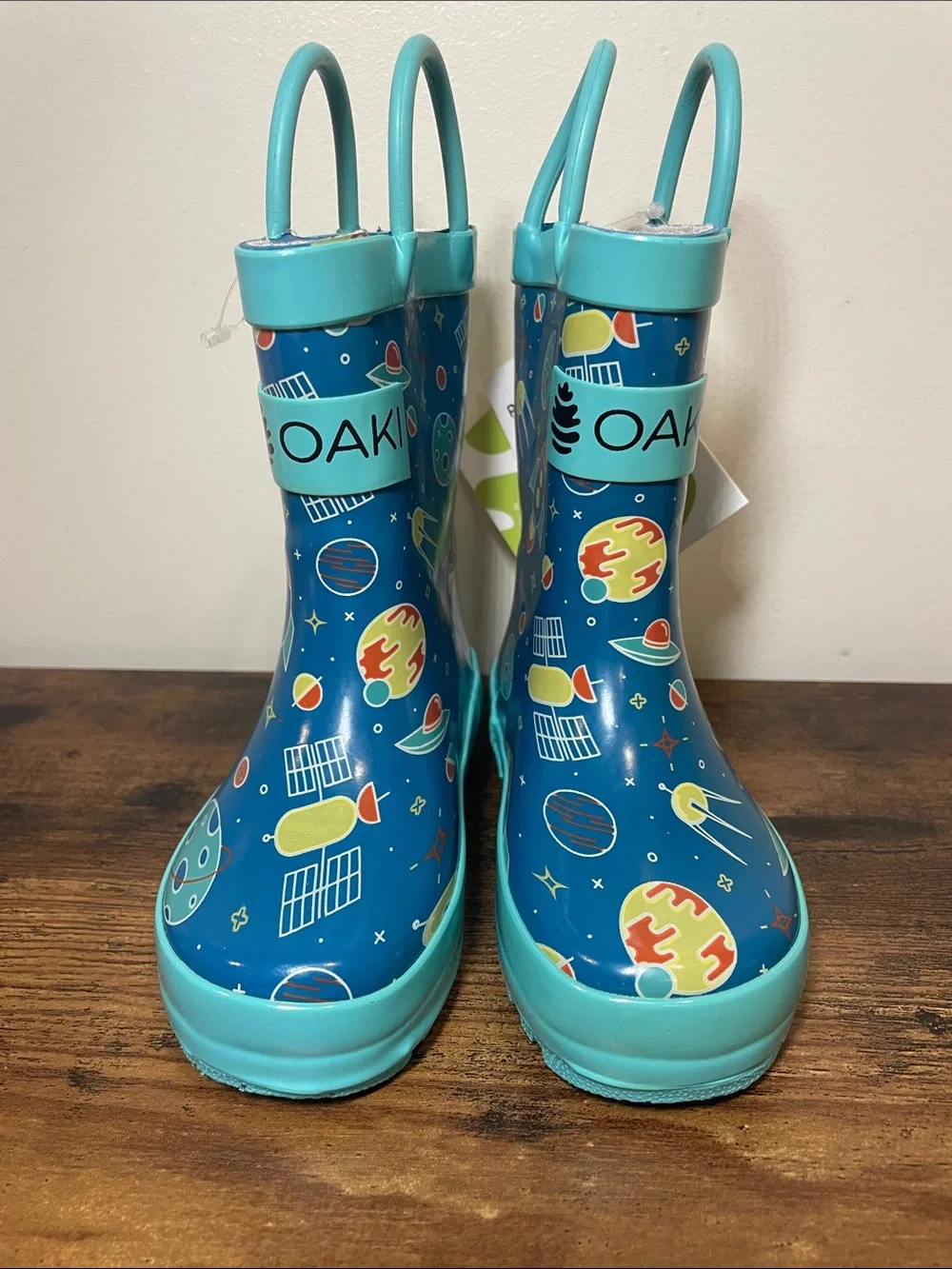 OAK Kids' Space Adventure Navy & Teal Rain Boots